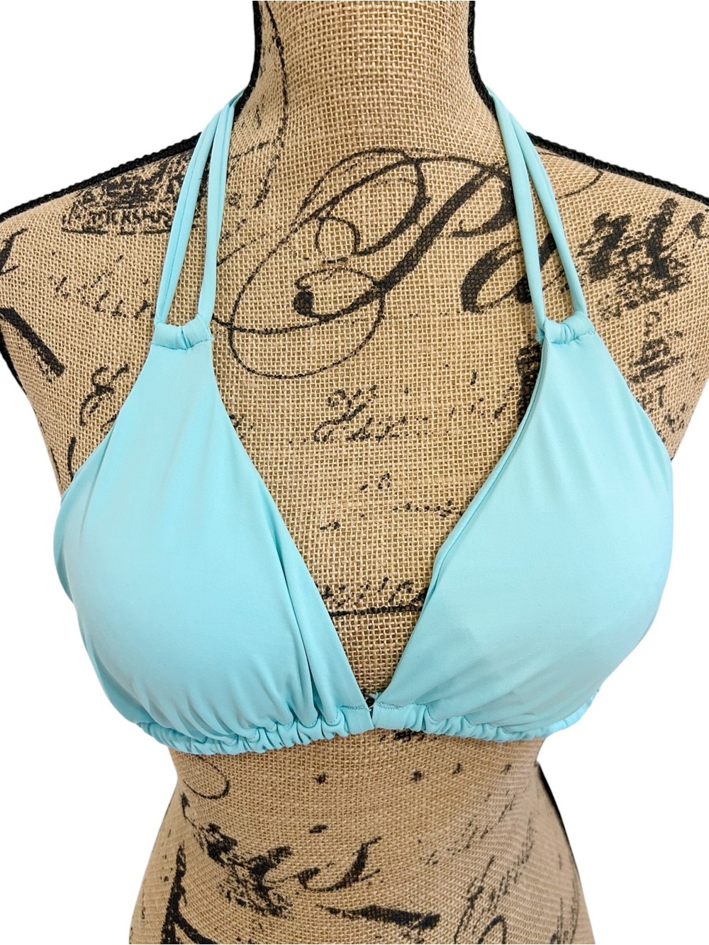 Quintsoul White Label Large Blue Tie Back Bikini Top
